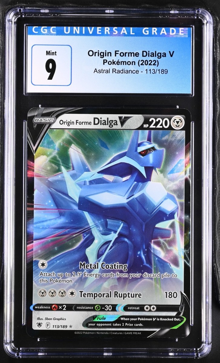 dialga v pokemon card value Pokmon 2022 Origin Forme Dialga V 177/189 Ultra Rare Astral Radiance CGC 9  MINT