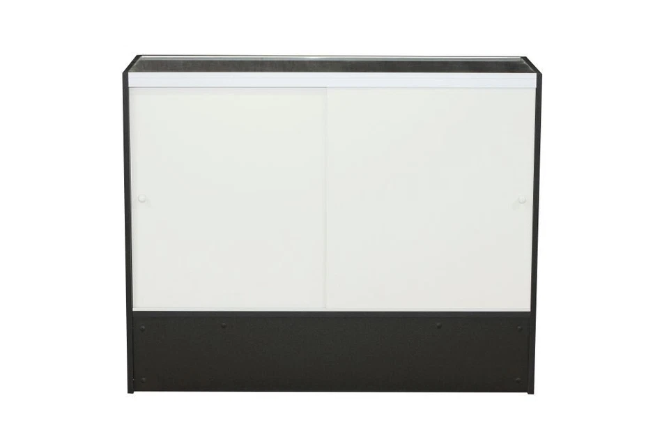 Vitrina de madera negra visión completa de 48 pulgadas con estantes ajustables Foto 2 de 3