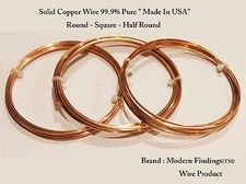 Copper Wire 99.9% Pure - Choose : Shape, Temper, Gauge,& Length (12 To 30 Ga )