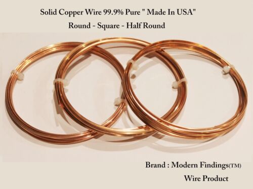 Copper Wire 99.9% Pure - Choose : Shape, Temper, Gauge,& Length (12 To 30 Ga ) - Picture 1 of 5