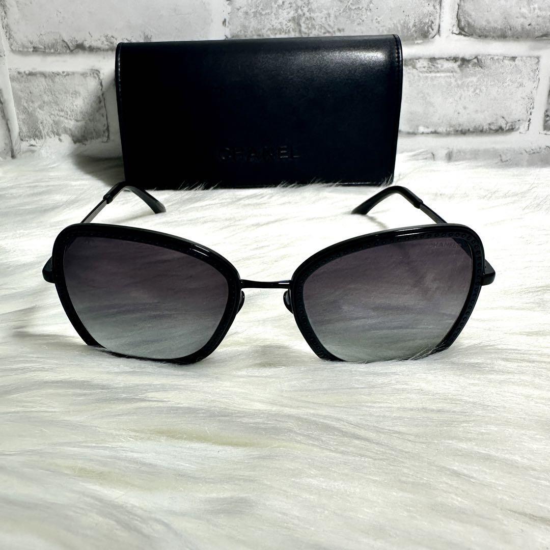 Chanel Women Sunglasses 4277-B Black Metal Coco Mark Stylish