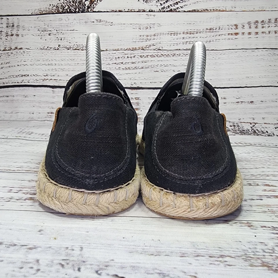 Mujeres Talla 8 OluKai Kaula Pa'a Kapa Cómodo Lona Informal Caminar Zapato Plano Negro Foto 3 de 4
