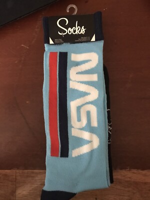 Nasa 2 Pair Crew Socks-Mens 2 PACK NEW /w Tags