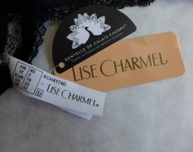 LISE CHARMEL Size 32D Black Lace FEERIE Sheer Underwired Bodysuit $279 NEW