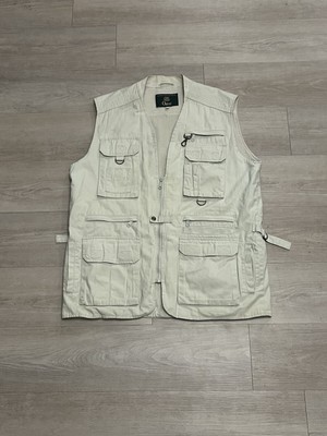 Vintage Orvis Beige Twill Fly Hunting Safari Vented Fly Fishing Vest Size L