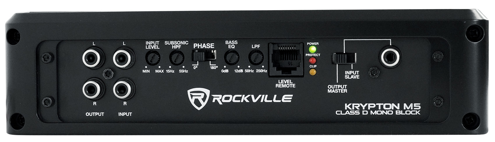 Rockville Krypton-M5 8000 Вт Пиковый 2000 Вт Среднеквадратичный Монофонический усилитель на 1 Ом Пульт дистанционного управления Комплект усилителей
