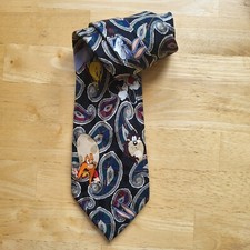Vintage Looney Tunes Mania Paisley Men's Silk Neck Tie Men Warner Bros 1994