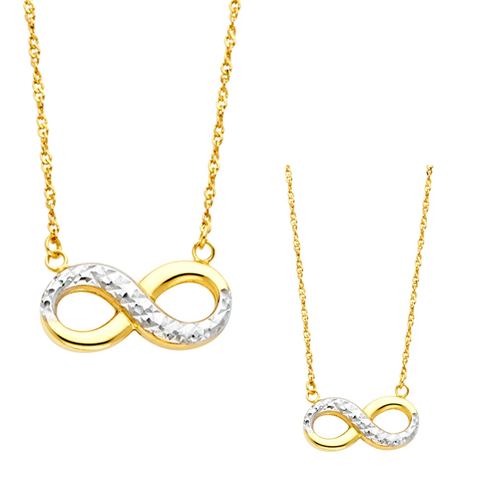 Two tone infinity necklace sale