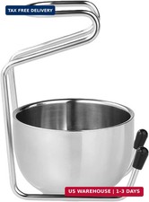 2 in 1 Shave Cup with Stand Holder Set Stainless Steel Shaving Bowl with Shaving