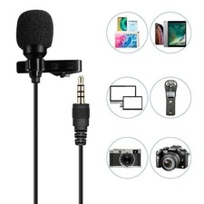 HRIDZ 6M 3.5mm Jack Clip-on Lavalier Lapel Microphone for iPhone Android DSLR Ca