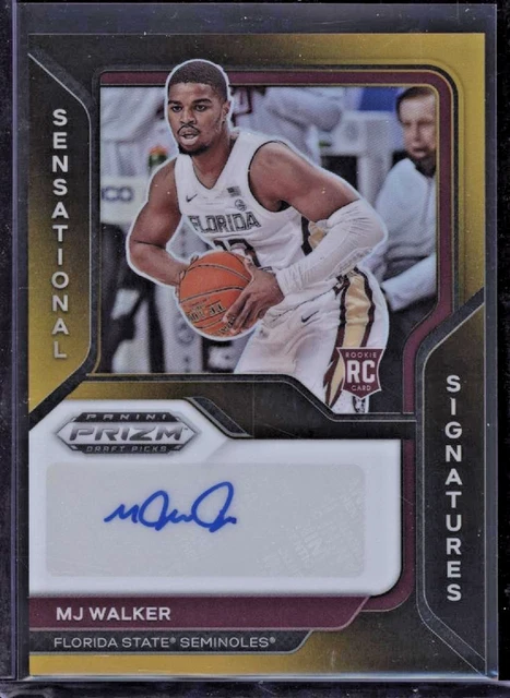 2021-22 Panini PD Draft Picks Autographs Prizms Black Gold #9 MJ Walker 3/5