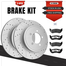 Rear Drilled Rotors Ceramic Brake Pads For 2002 2003 2004 2005 Ford Explorer