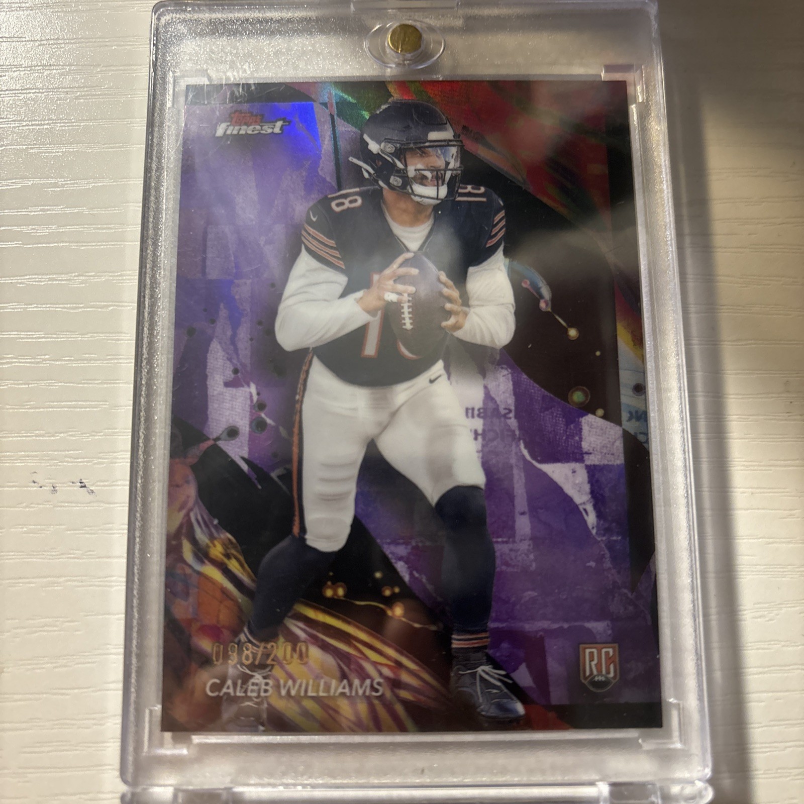 2024 Topps Finest - Uncommon Caleb Williams #161 Purple Refractor /200 (RC)