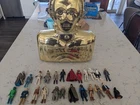 star wars action figure lot and c3po case
