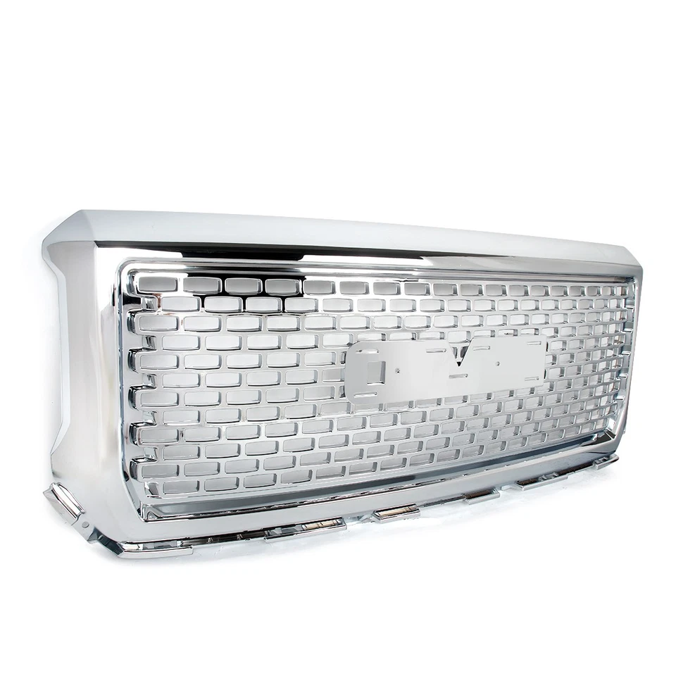 For 2014-2015 GMC Sierra 1500 Chrome Denali Style Hood Grill Front Upper Grille - Изображение 4 из 4