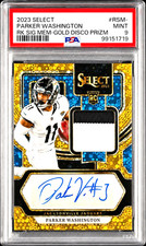 2023 Select Parker Washington Rookie RC Patch Gold Prizm Auto #/10 PSA 9