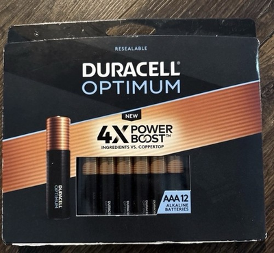 #ad Duracell Optimum AAA 4X Power Boost Batteries Alkaline Battery Pack of 12 $12.00