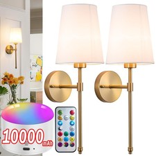 Battery Operated Wall Sconce Set of 2, Rechargeable Wall Sconce with 10000mAh...