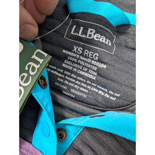 L.L. Bean Damen Airlight Pullover leicht Gr. XS Reg Colorblock Outdoor Neu mit Etikett - Bild 2 von 11