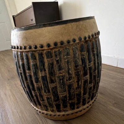 Handmade Large Chinese Tanggu Drum Wood Animal Skin Metal Folk Percussion