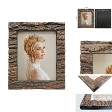 IKEREE 8.5x11 Rustic Wood Picture Frame Real Bark, Wooden Photo Frames
