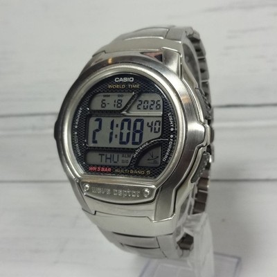 Digital Radio Clock CASIO WAVE CEPTOR New Battery Working Condition Good