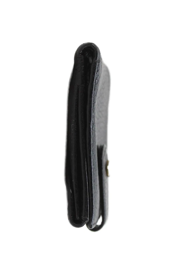 Mini billetera para mujer Bally tono plateado forrada con botones negra Foto 3 de 4