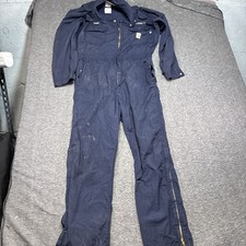 Carhartt FR Coveralls Men  s Medium M Navy Bib Workwear Boiler Suit Distressed