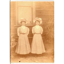 RPPC Two Woman Dressed Up With Big Hats Solio Vintage Postcard Real Photo