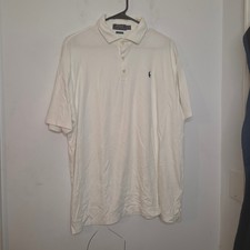 Polo Ralph Lauren Mens XL Classic Fit White Short Sleeve Polo Shirt Cotton Logo