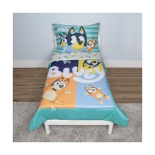 Bluey 4 Piece Toddler Bedding Set Includes Comforter, Sheet Set