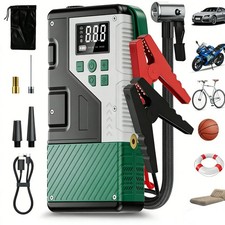 150PSI Car Air Compressor 7000A Jump Starter Portable Tire Inflator Emergency