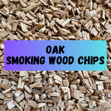 BBQ Smoking Wood Chips - 1kg Oak - Smoker Grill Barbecue Natural Hardwood 8-12mm