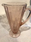 Jeanette Floral Poinsettia Pink Lemonade Pitcher 10 1/2"