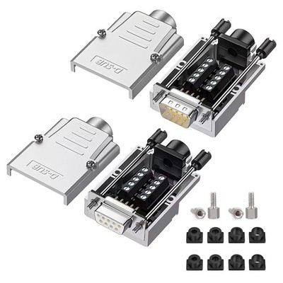 2PCS DB9 Breakout Connector(1 Male+1 Female),D-SUB 9-pin RS232 RS485 Serial A...