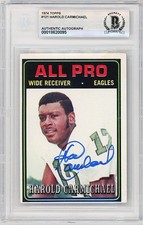 1974 -HAROLD CARMICHAEL-BECKETT Signed/Autograph/Auto Topps Rookie Football Card. rookie card picture