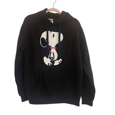 PEANUTS Snoopy Sweatshirt With Embroidered Snoopy Logo Black M