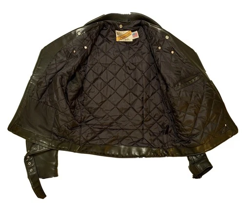 Schott Perfecto 618 Leather Motorcycle Jacket Men Size 42 Black Steerhide MIUSA image 6