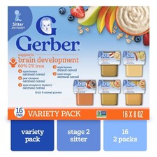 2nd Foods Fruit Cereal Puree Favorites Baby Food Variety Pack 4 oz Tubs
