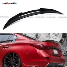 PSM Style For 2014-24 Infiniti Q50 High Kick Duckbill Trunk Spoiler Glossy Black