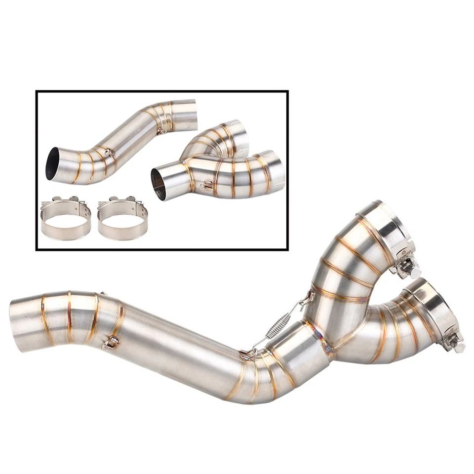 Tubo médio de escape de aço inoxidável 60,5 mm para BMW S1000RR/R 2010-2016 - Imagem 3 de 4