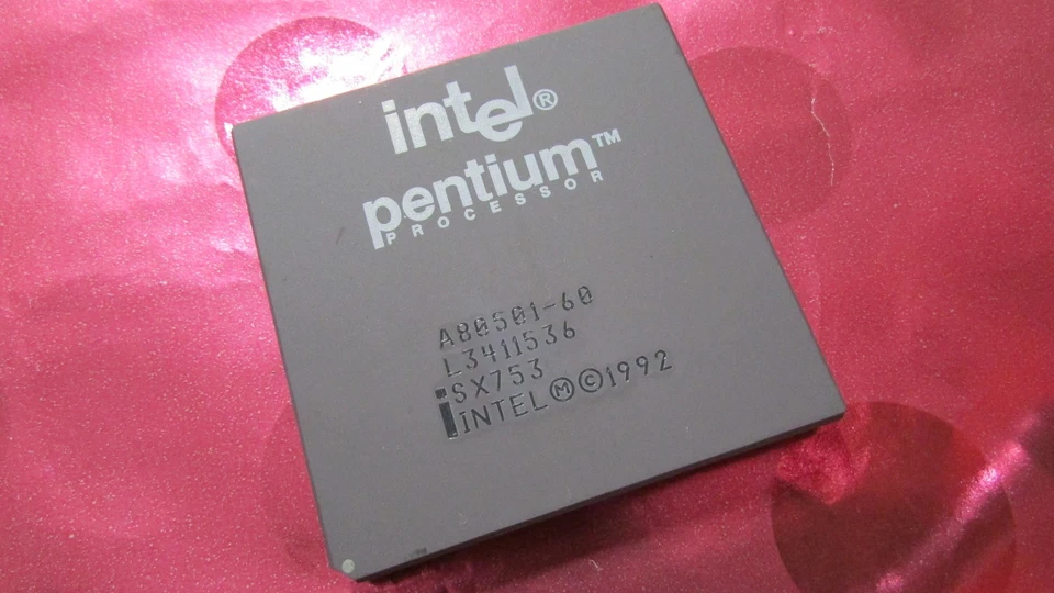 Rare Intel Pentium A80501-60 SX753 FDIV-BUG CPU/Processor Gold Bottom/Pins Sokt4 - Image 3 of 4