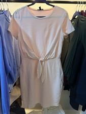 Express Women’s Pink Solid T-Shirt Dress Tie Waist Knit Short Sleeve S