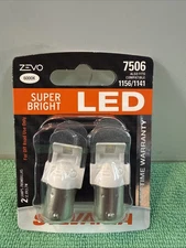 NEW  Sylvania ZEVO 7506 LED BRIGHT WHITE 2 BULBS - ALSO FITS  1156/1141