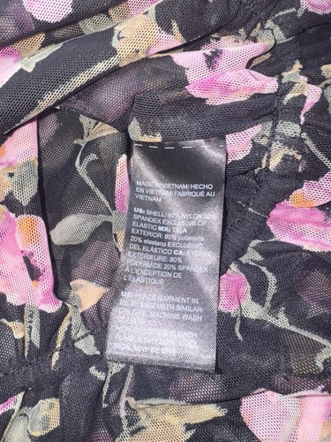 White House Black Market WHBM Floral Print Off The Shoulder Mesh MEDIUM Top EUC - Picture 11 of 11