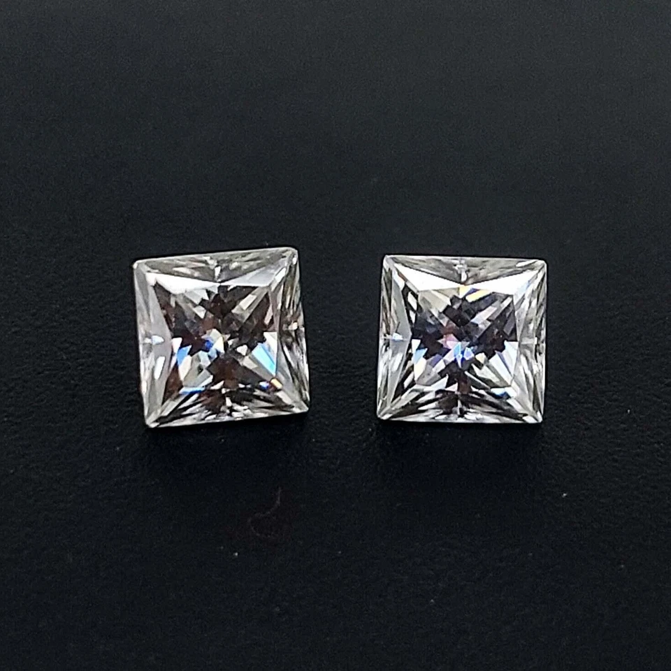4 MM Lab Grown CVD Diamond Pair D COLOR VVS CLEAN Square Cut Non Certified - Image 2 of 4