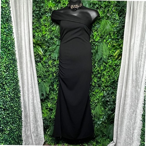 24seven Apparel Maxikleid 1X Schwarz One Shoulder Rüschen Abend Formell 2990 - Bild 2 von 10