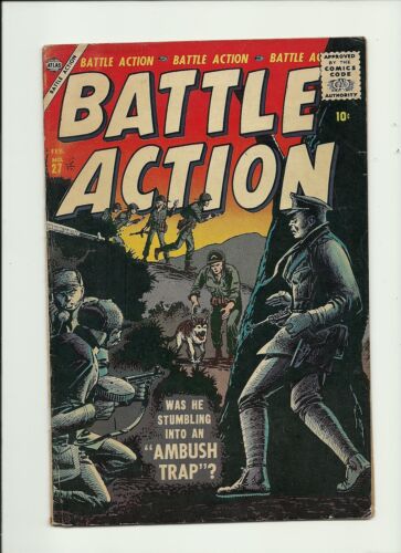 BATTLE ACTION #27 1957 MARVEL/ ATLAS  SILVER AGE WAR COMIC   TORRES ART  - Photo 1 sur 2
