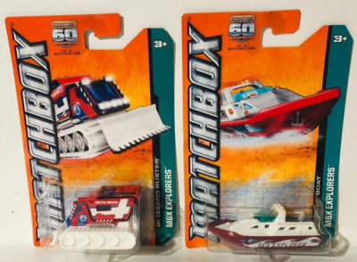 2012 Matchbox 60TH Anniversary Rescue Boat & Blizzard MBX Explorer Set (2) New