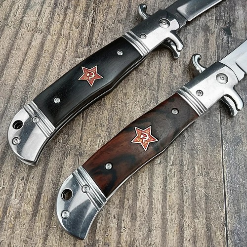 Russian Finka NKVD KGB Tactical Outdoor Comping Pocket Folding Knife with Sheath - Picture 4 of 11